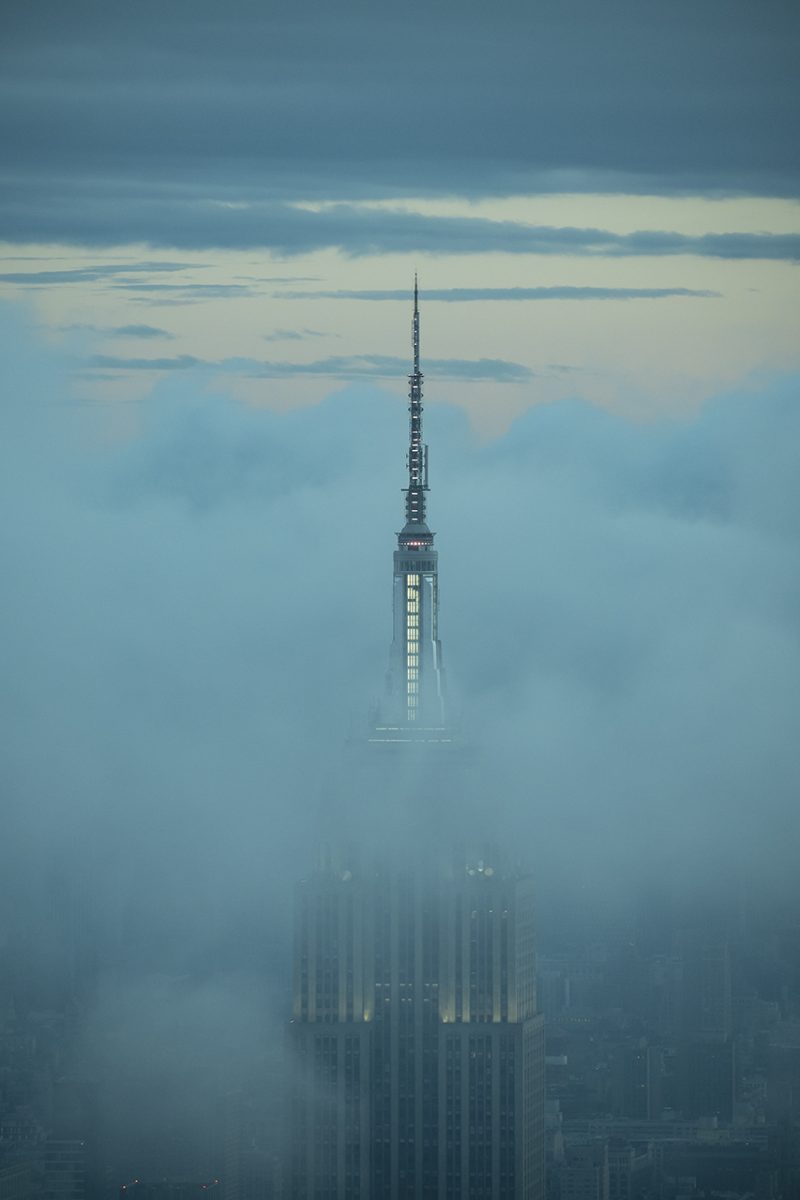 Empire State Builiding in clouds